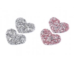 Aufbügler - Strass Herz rosa oder silber